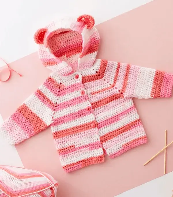 Baby Bear Crochet Hoodie