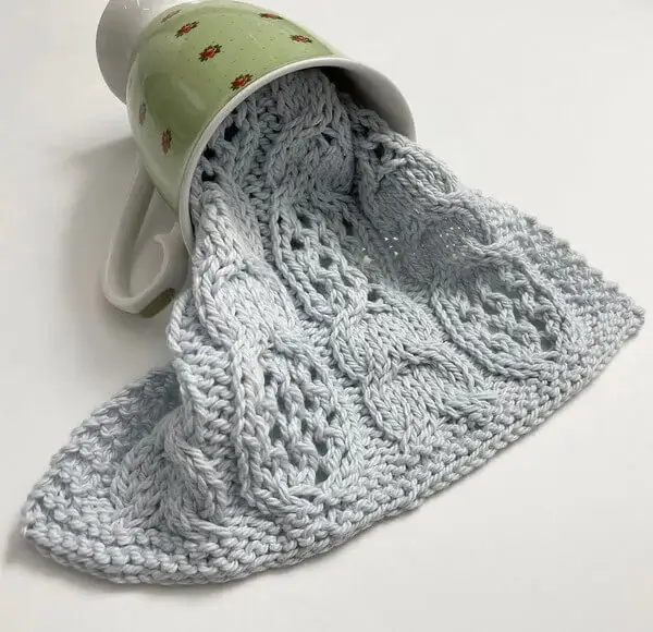 Cables & Lace Dishcloth