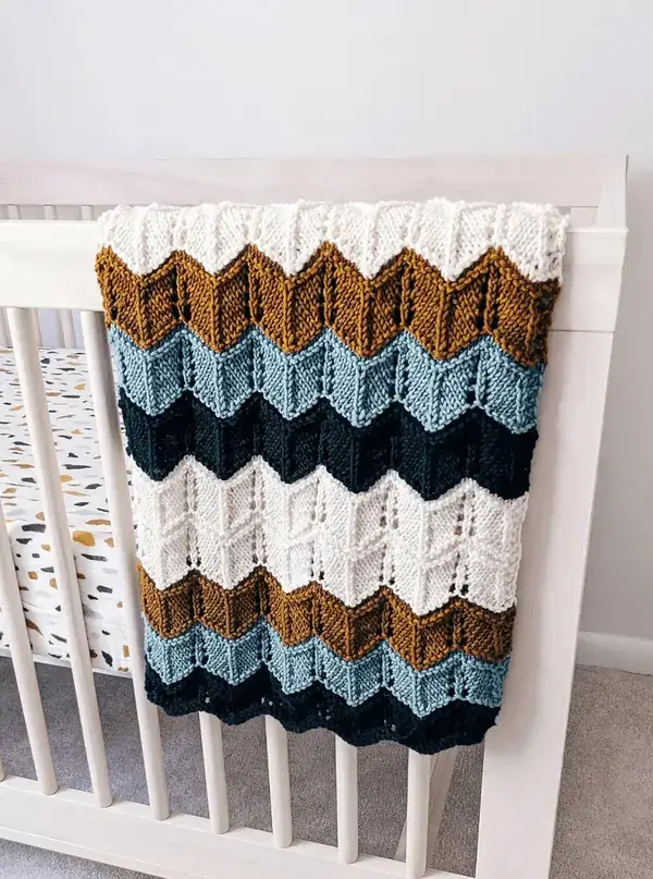 Chevron Knit Baby Blanket