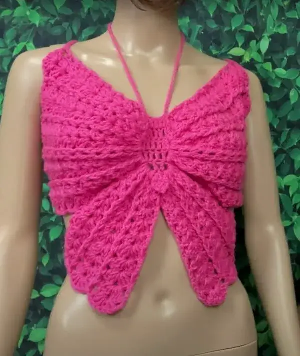 Crochet Butterfly Crop Top