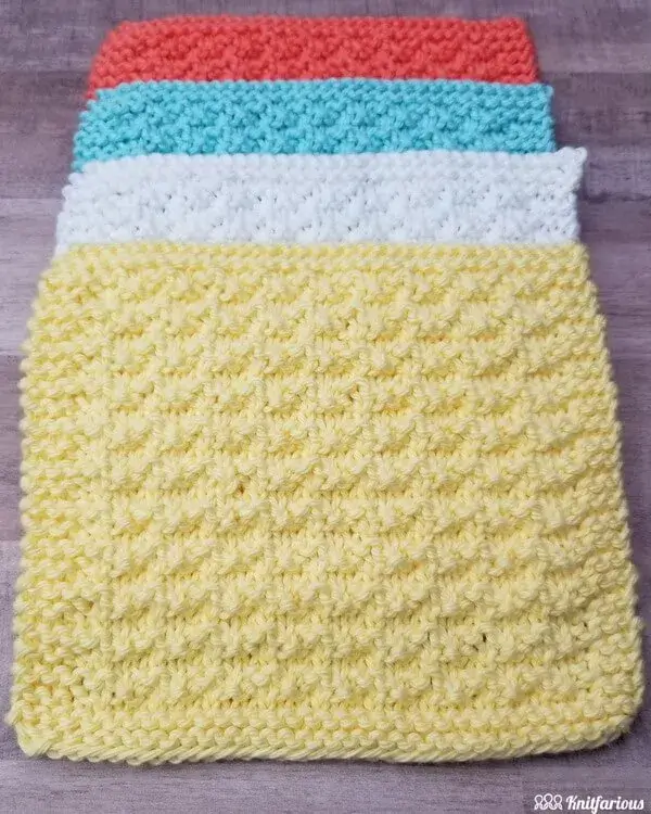 Happy Accident Knit Washcloth