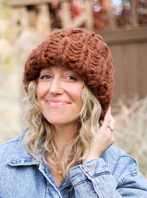 Knit Flat Chunky Hat