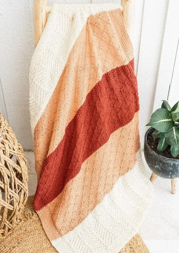 Knit Sampler Textured Blanket