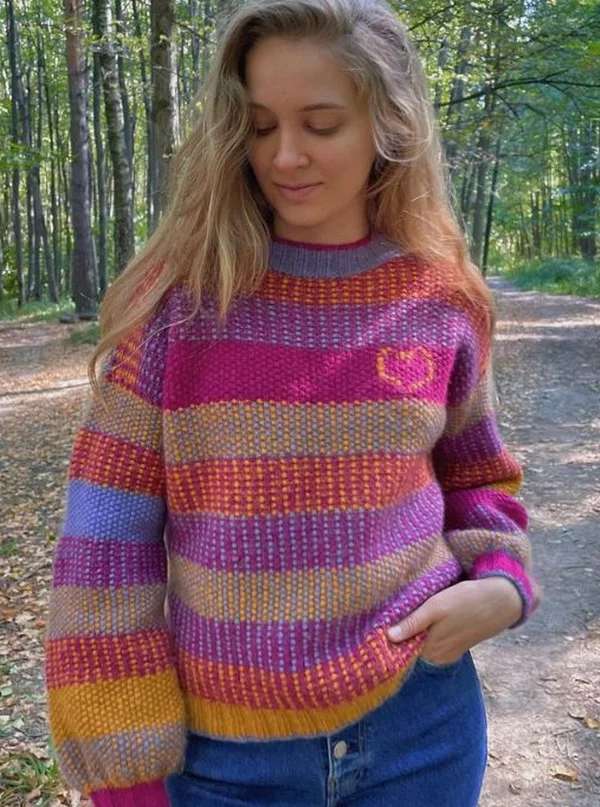 Knitted Pullover with Heart