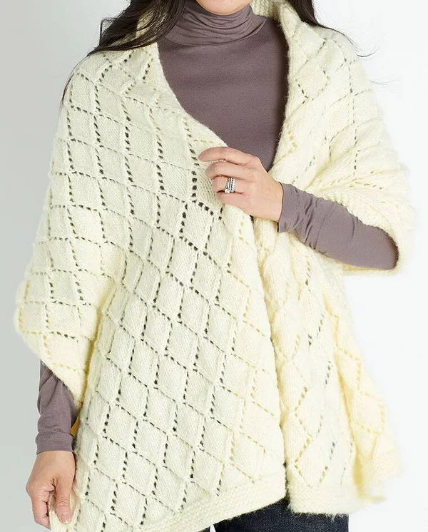 Rectangular Pointelle Shawl